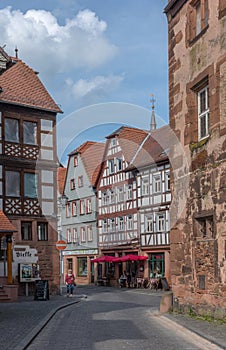 View of the medieval buildings of BuÃËdingen, Hesse, Germany